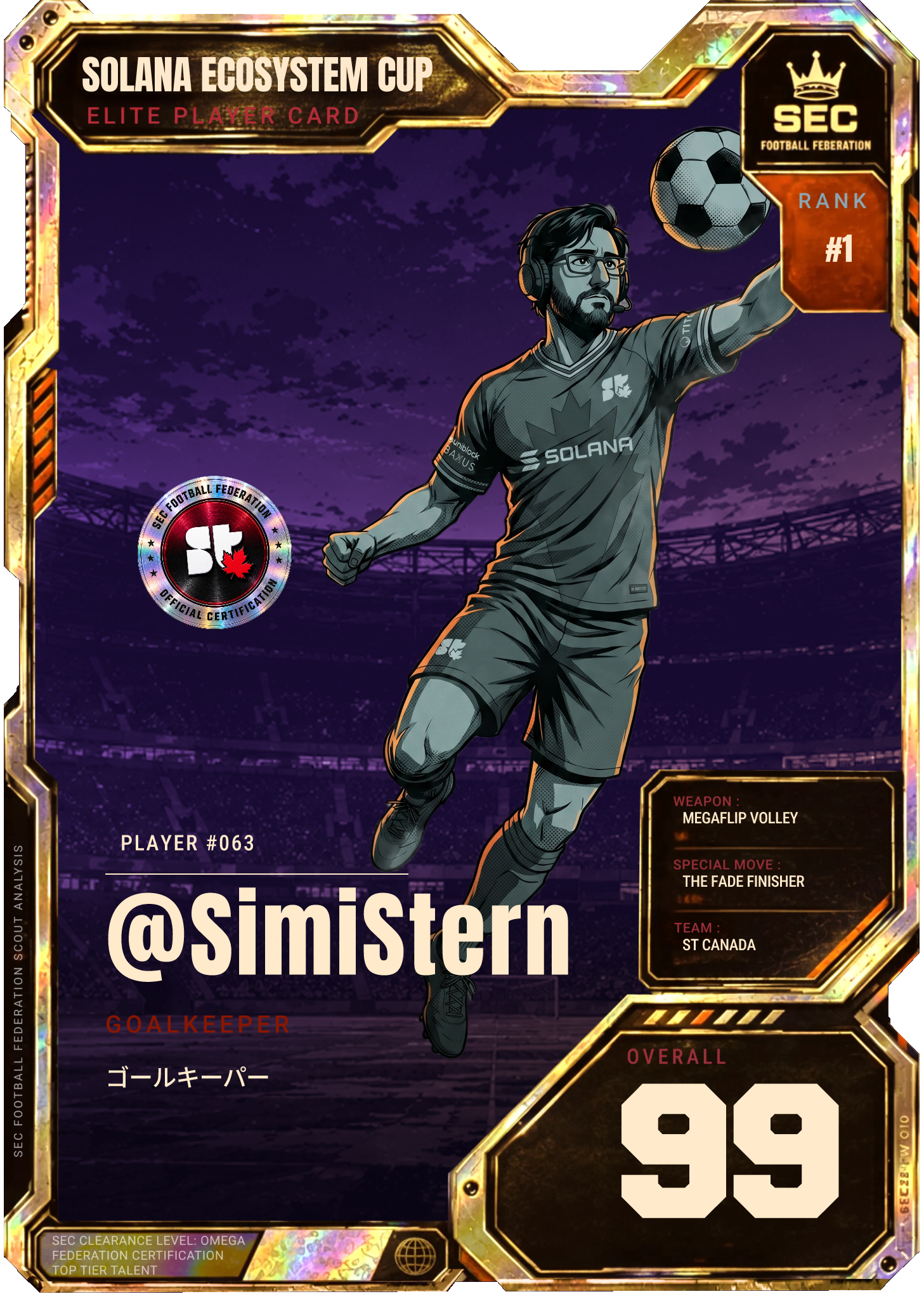 Solana Ecosystem Cup — Elite Player Card