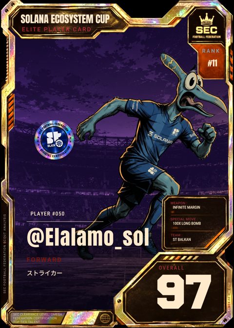 Mystic card of @Elalamo_sol, Superteam Balkan