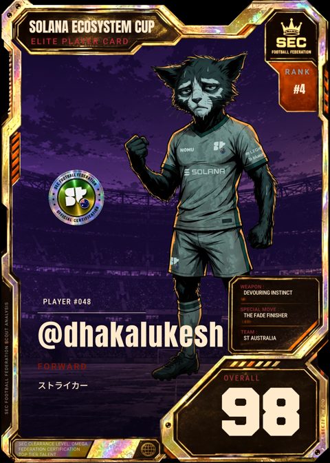 Mystic card of @dhakalukesh, Superteam Australia
