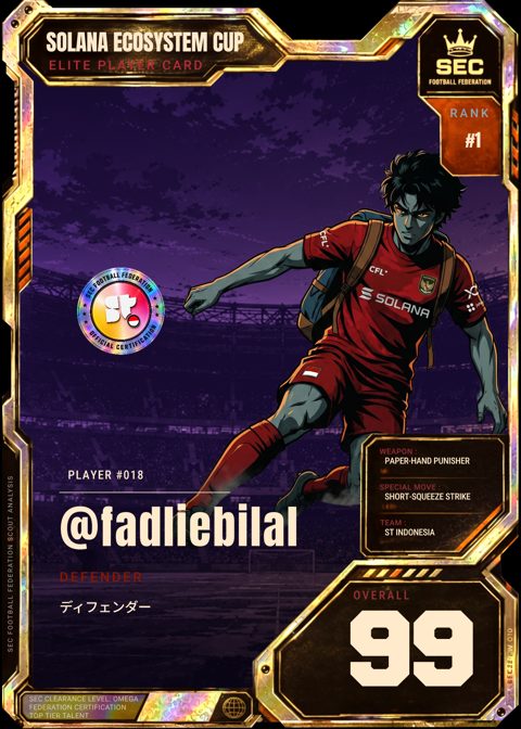Mystic card of @fadliebilal, Superteam Indonesia