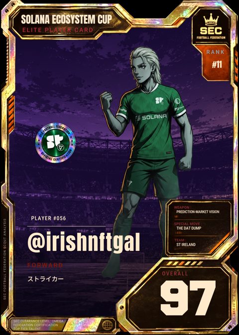 Mystic card of @irishnftgal, Superteam Ireland