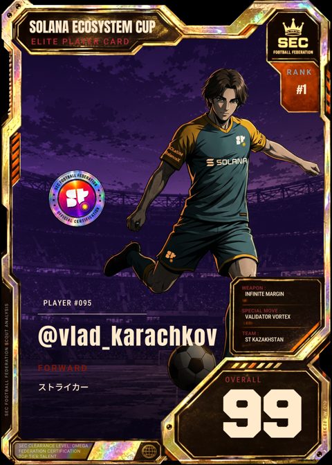 Mystic card of @vlad_karachkov, Superteam Kazakhstan