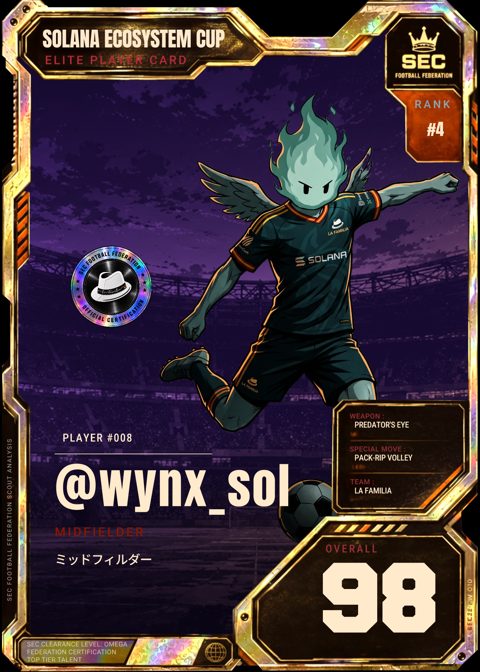 Mystic card of @wynx_sol, La Familia